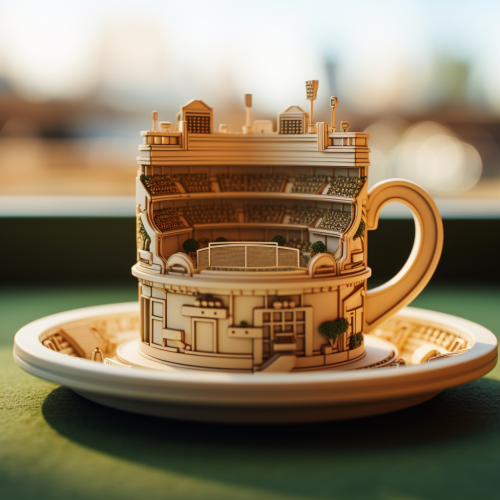 Espresso cup with tennis stadium