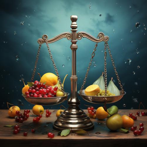 Illustration of Ethics vs Decision on a Scale