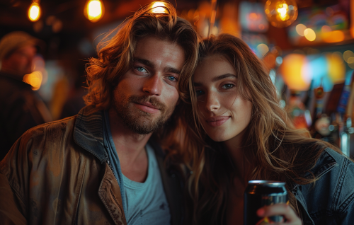 European couple holding black can