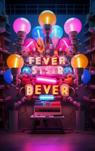 Futuristic website with vibrant light bulbs