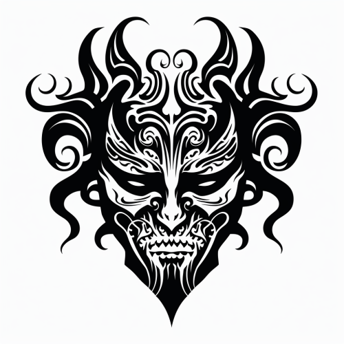 Evil Face Warrior Vector Art