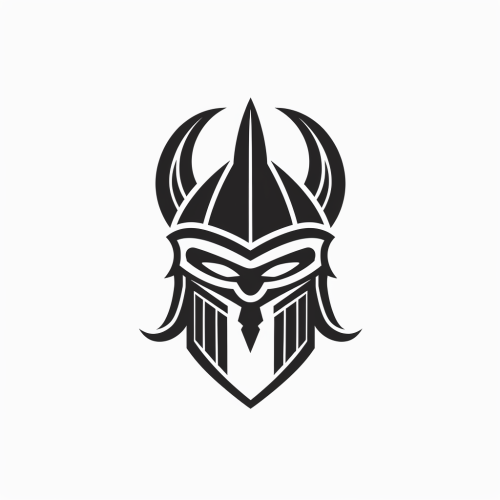 Evil Gladiator Face - Minimal Vector Design