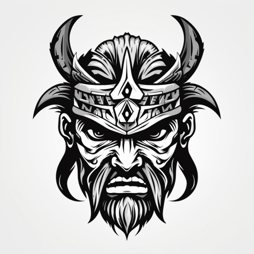 Evil Gladiator Face in Black & White Evil Gladiator Face in Black & White