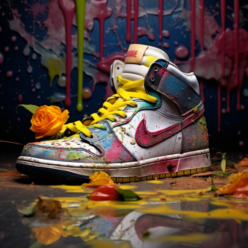 Stylish designer sneaker fashion photography