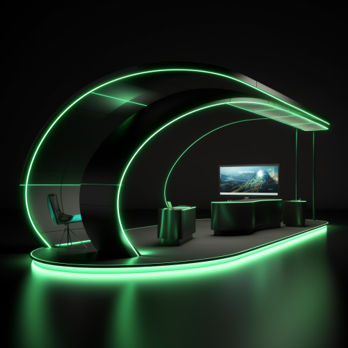 Neon Green and Black Exhibition Booth