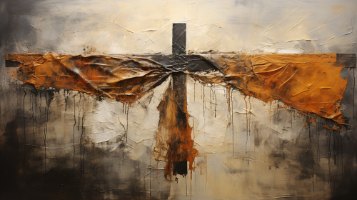 Earthy colored cross painting artwork