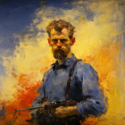 Man with Weapon Crying