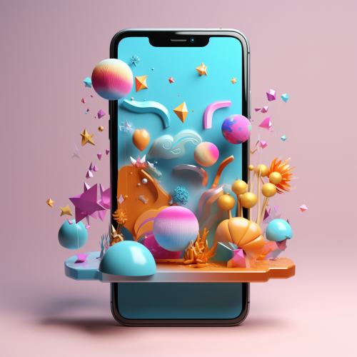Colorful mobile videocall icon design
