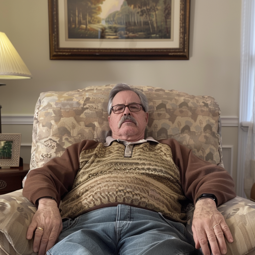 Dad posing for photo