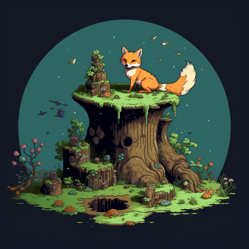 Fairy and Fox Party in Tree Stump