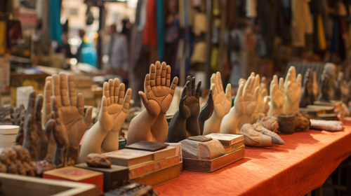 Hyper Realistic Fake Human Hands on Desk Hyper Realistic Fake Human Hands on Desk