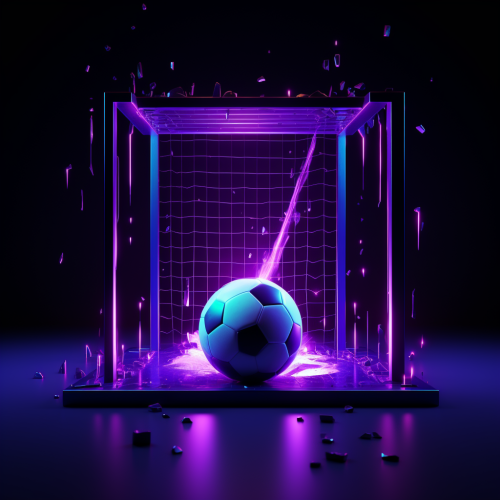 Neon purple fallen goal icon