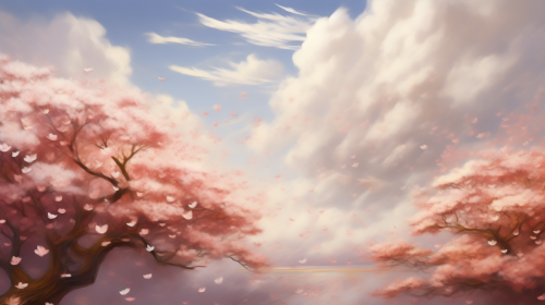 Sky falling petals wind cloud Sky falling petals wind cloud