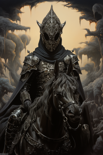 Ornate knight in a grimdark battle
