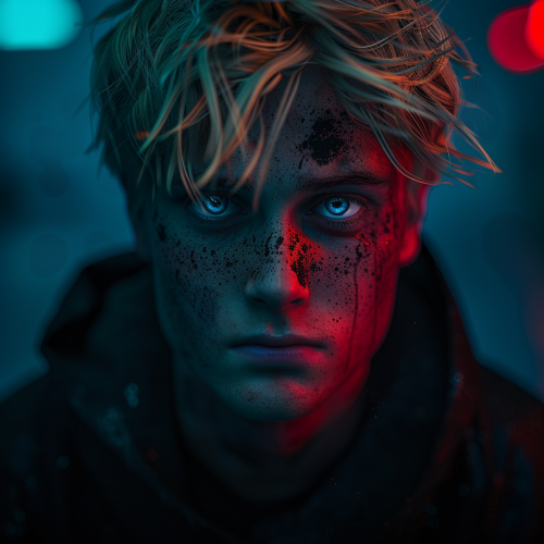 Blonde male musician portrait Blonde male musician portrait
