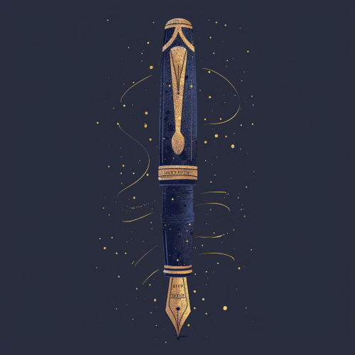 Fancy Blue Fountain Pen Graphic