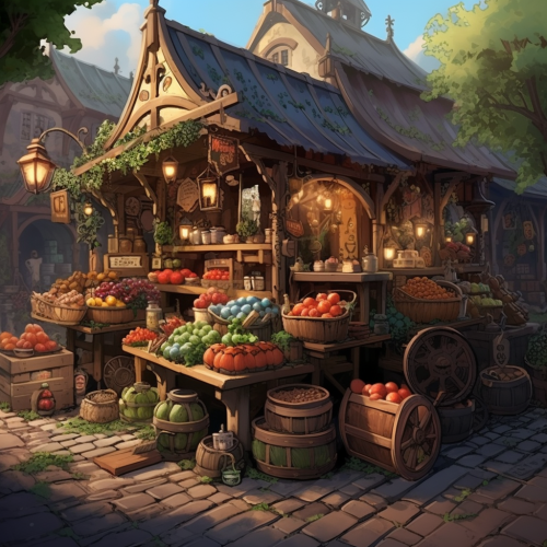 Image of a fantasy market stall Image of a fantasy market stall