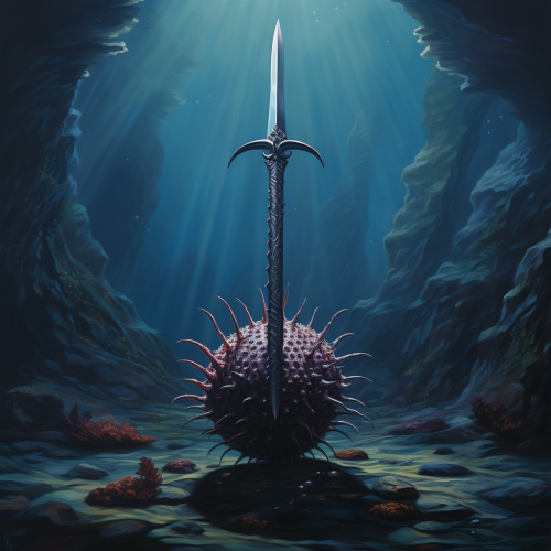 Magical fantasy sea urchin epee