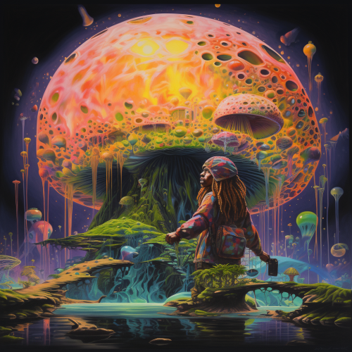 Slimy Bob Marley talking to Mushroom God