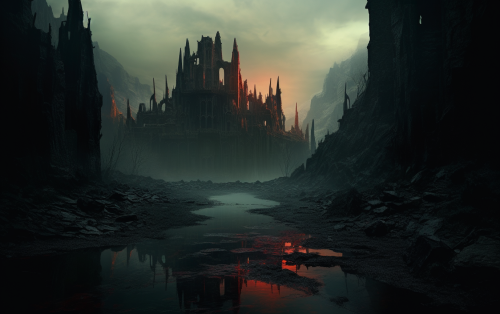 Surreal dark fantasy landscape artwork Surreal dark fantasy landscape artwork