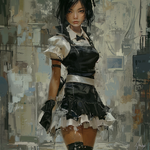 Young fantasy maid in maid costume