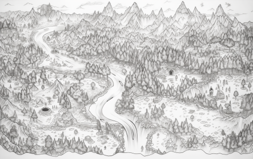 Detailed fantasy RPG game map illustration