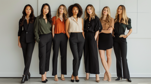 Women Fashion Style Posing Together
