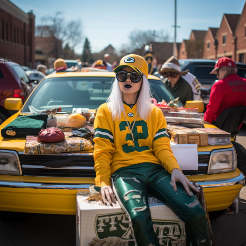 Stylish Packers Fan in Baseball Gear
