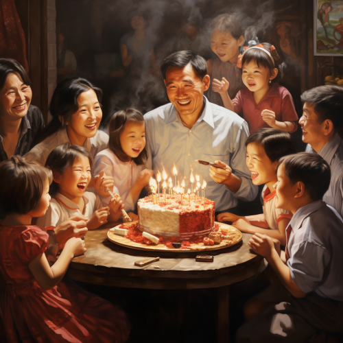 Happy father's birthday celebration with loved ones