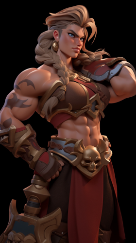 Muscular female human warrior in Stormwind