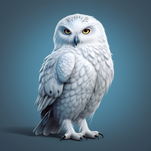 Anthropomorphic female snow owl in stunning HD