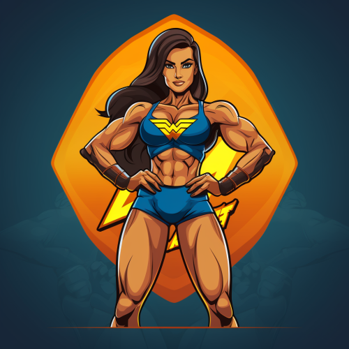 Two Female Fitness Champions Flexing and Posing