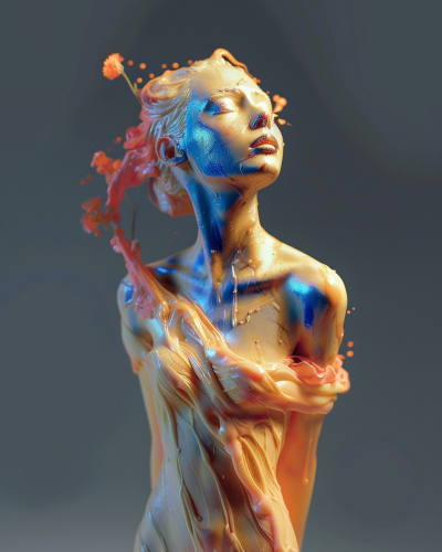 Beautiful Feminine Figure Sculpture Portrait