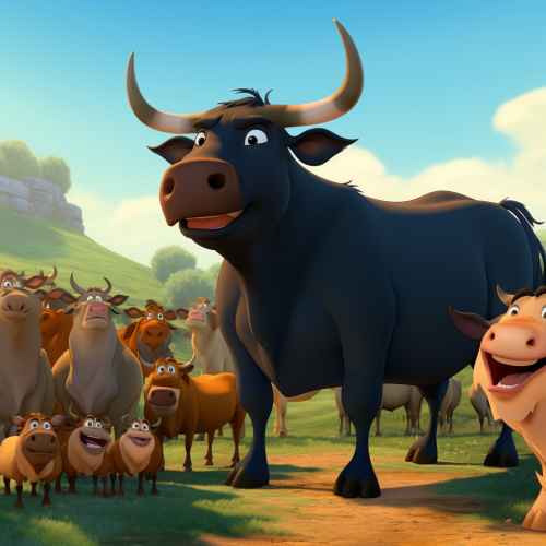 Ferdinand flexing muscles for cows