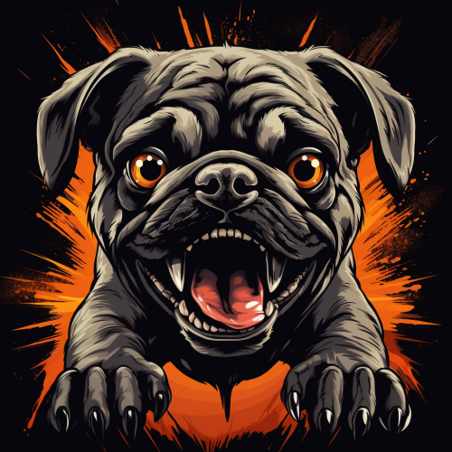Ferocious gangster pug illustration