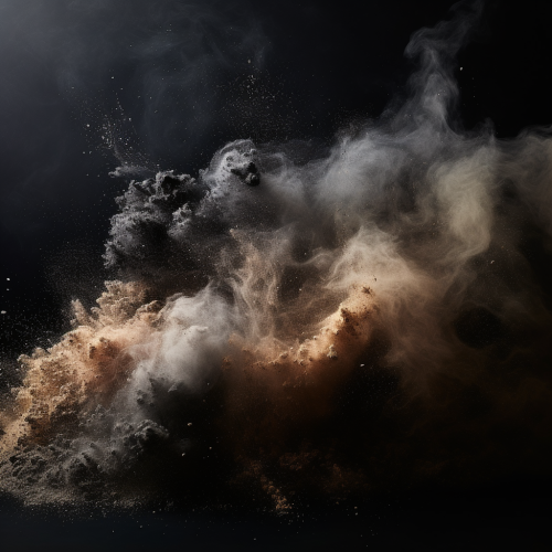 Beautiful fine dust on black background