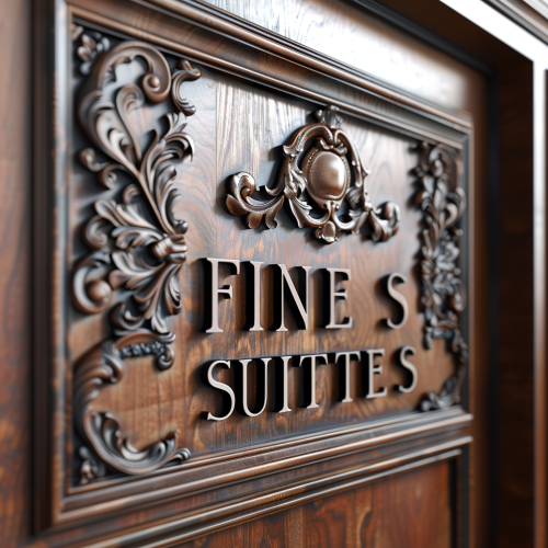 Fine suits on wooden panel