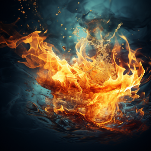 Fire flowing like water art