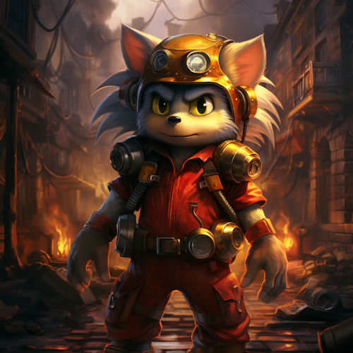 Brave fireman Sonic rescuing in action