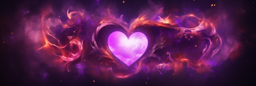 Fiery Purple Heart Banner