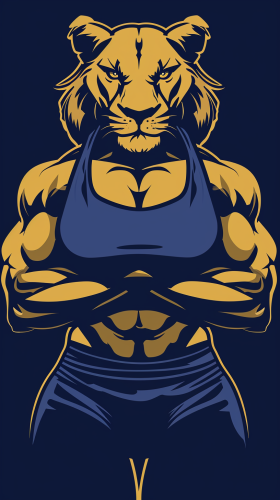 Lioness in Fitness Outfit