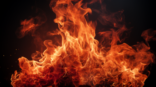 Flames on black background