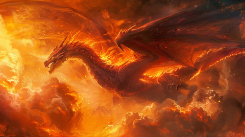 Flaming Dragon AI prompt