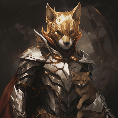 The Flash as a knight with pet Fox The Flash as a knight with pet Fox