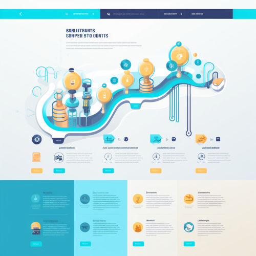 Flat design business process introduction help site