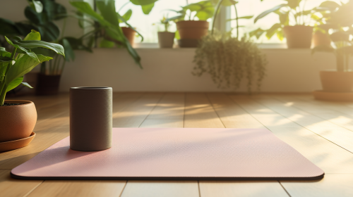 Flat yoga mat with round corners Flat yoga mat with round corners