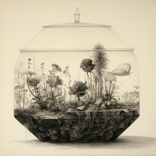 Colorful floating vegetables in an aquarium Colorful floating vegetables in an aquarium