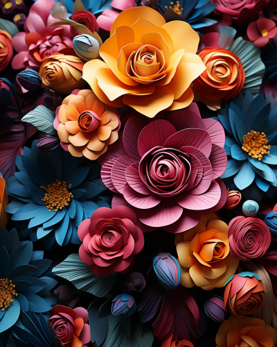 Closeup of Glorious Floral Painting