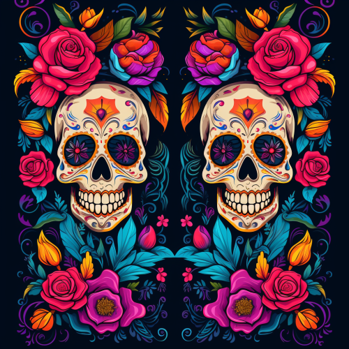 Floral sheet design for Day of the Dead