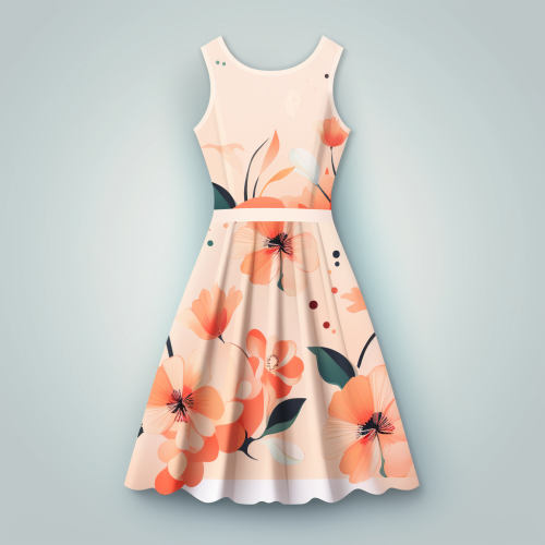 Minimalist Style Floral Summer Dress